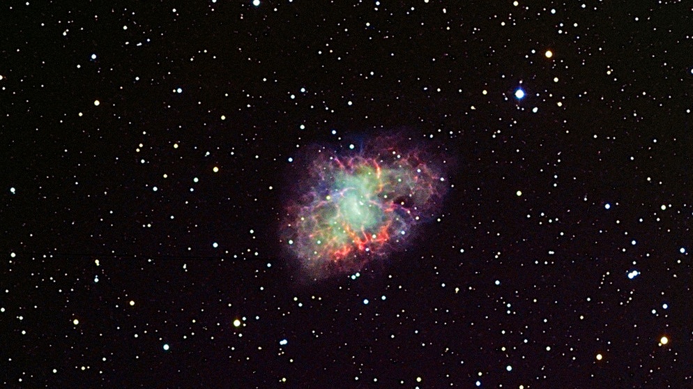 Der Krebsnebel, Überrest einer Supernova, das erste Objekt im Messier-Katalog: M1 (auch: NGC 1952). Zu finden im Sternbild Stier | Bild: Stefan Hahne