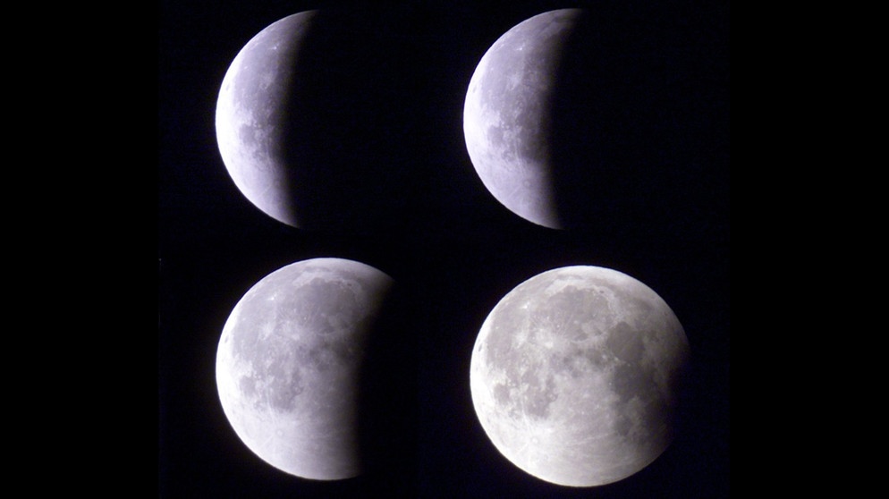verschiedene Phasen der Mondfinsternis im Jahr 2000 über Hamburg | Bild: picture-alliance/dpa