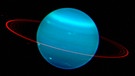 Der Gasplanet Uranus. So wie in diesem Bild zeigt sich der ferne Planet nur Hochleistungsteleskopen oder Raumsonden. Mit bloßem Auge werden Sie von Uranus nur ein schwaches Lichtpünktchen am Sternenhimmel entdecken - wenn überhaupt. | Bild: NASA