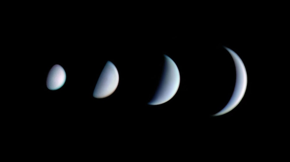 Abnehmende Sichel der Venus bei der Annährung an die Erde als Abendstern | Bild: Sebastian Voltmer / www.weltraum.com