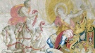 Ein Wandteppich (17. Jhdt.) zeigt den Göttersohn Phaeton, der den Sonnenwagen steuert. Der Mythos wird mit dem Sternbild Schwan in Verbindung gebracht. | Bild: picture-alliance/dpa