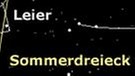 Das Sommerdreieck besteht aus den hellsten Sternen der Sternbildern Leier, Adler und Schwan. Daneben liegt das Herbstviereck Pegasus (Sternkarte gültig für den 15. August um 22.00 Uhr) | Bild: BR, Skyobserver