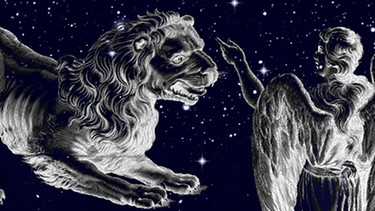 symbolische Darstellung der Sternilder Jungfrau (Virgo) und Löwe (Leo) | Bild: NASA/U.S. Naval Observatory's Library, colourbox.com