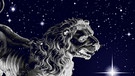 Sternbild Löwe vor dem Sternenhimmel (Symbolbild) | Bild: BR, NASA/U.S. Naval Observatory's Library, colourbox.com