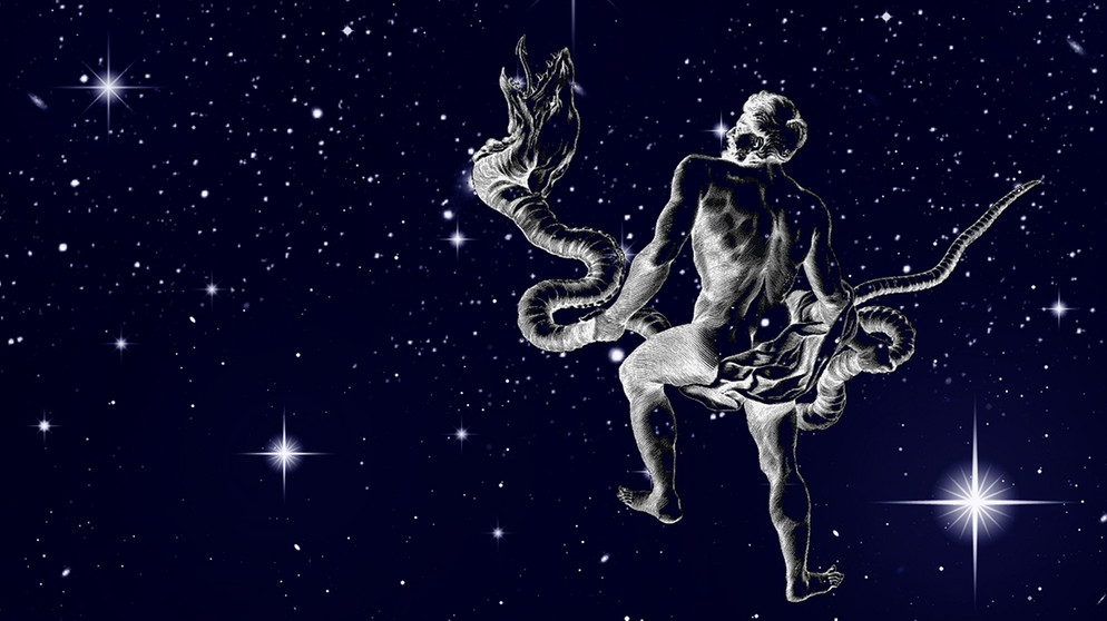 symbolische Darstellung des Sternilds Schlangenträger (Serpentarius) | Bild: NASA/U.S. Naval Observatory's Library, colourbox.com