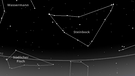 Sternkarte für das Sternbild Steinbock und die umgebenden Sternbilder Wassermann, Südlicher Fisch, Adler und Schütze im Monat September | Bild: BR, erstellt mit Skyobserver