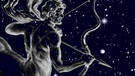 symbolische Darstellung der Sternilder Schütze und Skorpion vor dem Sternenhimmel | Bild: NASA/U.S. Naval Observatory's Library, colourbox.com