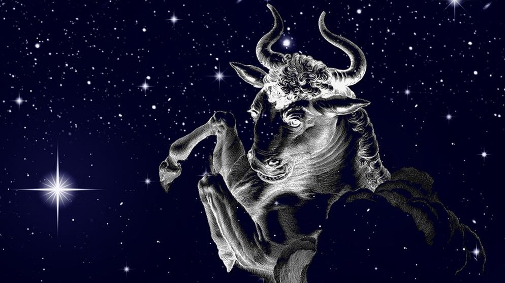 symbolische Darstellung des Sternilds Stier (Taurus) | Bild: NASA/U.S. Naval Observatory's Library, colourbox.com