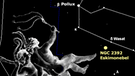 Sternkarte für das Sternbild Zwillinge (Gemini, Gem). Die Zwillinge sind vor allem im Winter an unserem Sternenhimmel zu sehen. Das Sternbild gehört zum Wintersechseck, das in den Wintermonaten den Sternenhimmel dominiert. | Bild: BR, Skyobserver, NASA/U.S. Naval Observatory's Library