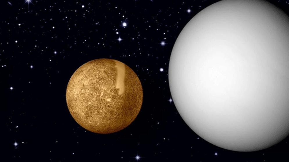 Collage der Planeten Venus und Merkur vor dem Sternenhimmel | Bild: NASA, colourbox.com