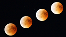Totale Mondfinsternis am 27.07.2018 - die Aufnahme zeigt den Mond langsam aus dem Erdkernschatten austreten zwischen 23:02 und 23:18 Ortszeit in Lindau am Bodensee. | Bild: Christopher Speidel